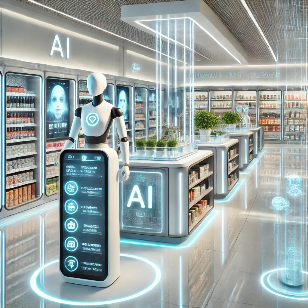 Retail AI — futuristic store with intelligent automation